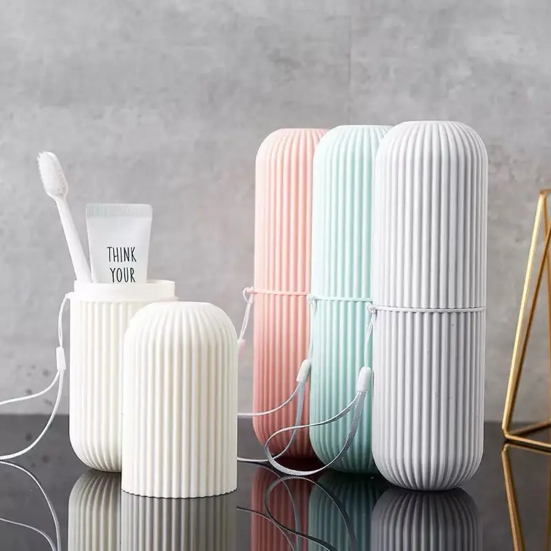 Portable Toothbrush Cup, 1 Count Toothbrush Holder with Toothpaste Storage Box, Toothbrush Storage Container for Home & Travel, Bottles