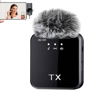 Wireless Lavalier Mini Microphone for iPhone, Android, Active Noise Cancellation, Receiver, Magnetic Lapel Microphone for TikTok,  Video Vlog, Interviews, Recording, Live Streaming