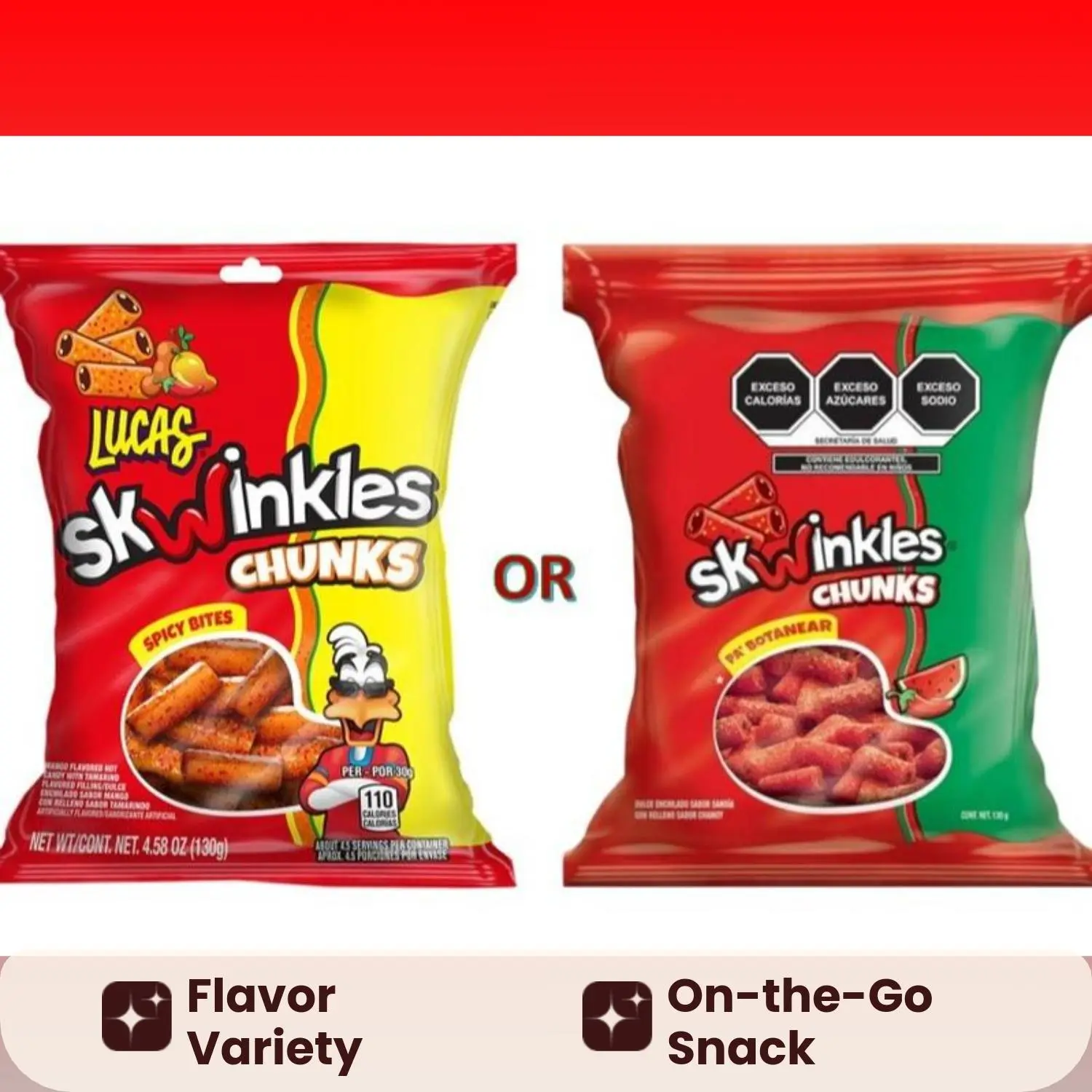 Skwinkles CHUNKS Lucas Mango Spicy Bites and/or Watermelon Flavored Snacks 9.48 oz 270g Potato Chips Crunchy