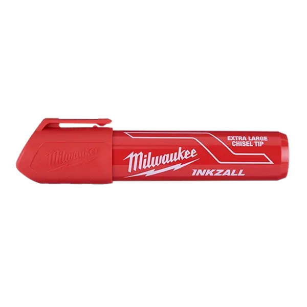 Milwaukee 48-22-3266 INKZALL Extra Large Chisel Tip Red Marker, Clog Resistant, Durable Tip for Jobsites