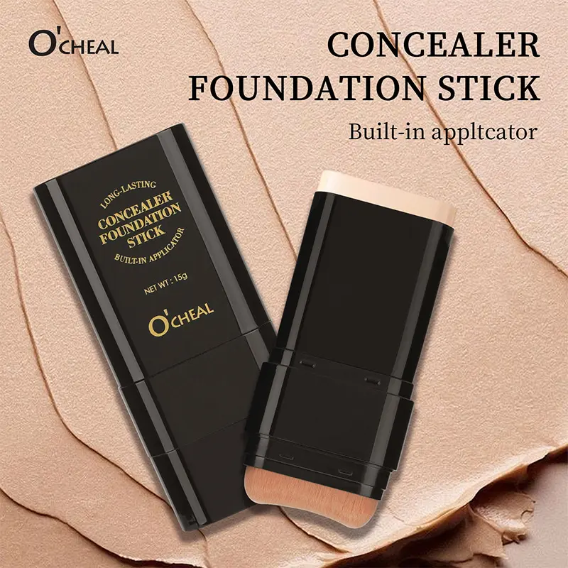 5-color Dual -Ended Eraser Foundation Stick Concealer Foundation Hybrid Buildable Coverage -Flawless Complexion Multi -Use Concealer & Highlighter for AcneMarks , Nose Contour Flawless Makeup Finish -Versatile Cosmetic Tool , daily gift 01#Ivory