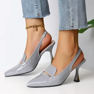 Women’s closed-toe pointed-toe elegant high heels, Slingback Stiletto Solid Color Pumps