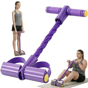 10-Tube Pedal Resistance Band for Full Body Workout - Enhanced Foot Pedal Exerciser for Home Gym - Heavy Duty Elastic Pull Rope for Strength Training & Stretching - Portable Yoga Pilates Fitness Equipment for Men & Women - Non-Slip Muscle Toner