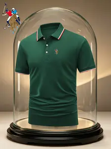 Men's Golf Polo Shirt with Roman Knight Print, Elastic Casual Breathable Four-Season Comfortable High-End Collared Golf Shirts, Golfing Shirt