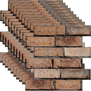 3D Wall Panels Peel and Stick,10 Pack 3D Brick Wallpaper Peel and Stick,Waterproof Wall Panel PVC Stone for Décor,Living Room,Lobby Bedroom Hotel Office