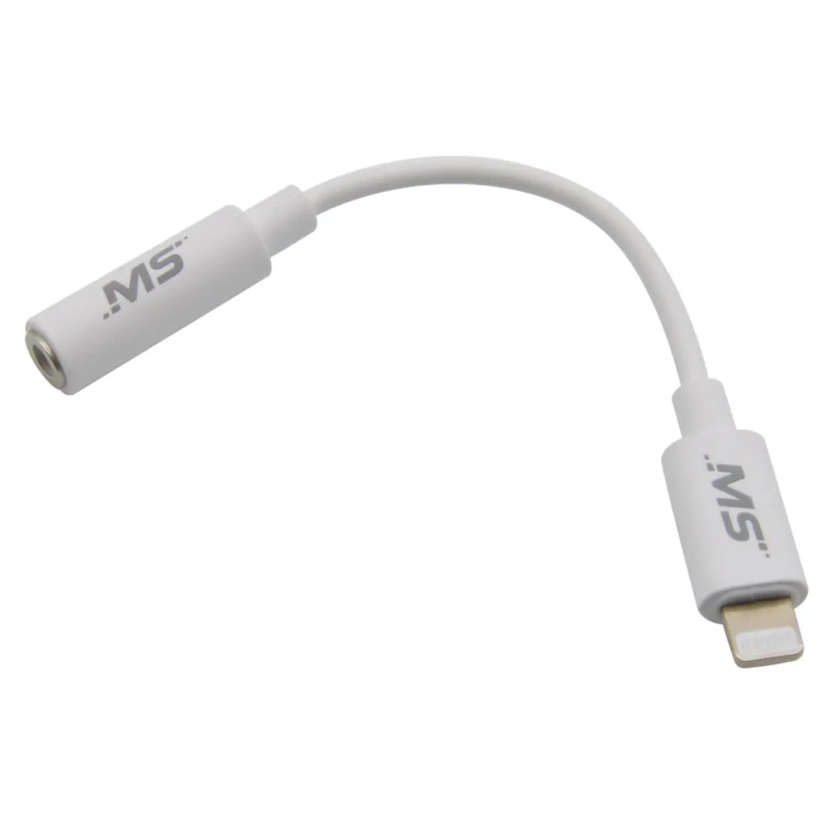 MobileSpec MB12280 Lightning to 3.5 mm Audio Adapter - 5 in. Aux Cable for iPhone, iPads/iPods - Headphone Jack Converter - White