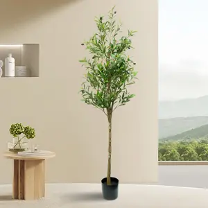 Faux Olive Tree 175cm Height Potted Artificial Plant Featuring Realistic Trunk & Foliage  Spacious Indoor Outdoor Greenery for Home, Office, Living Room, And Entrance Decor Additions