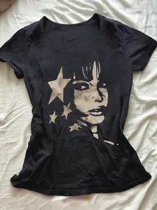 Women's Stylish Print T-Shirt, Queen and Star Pattern, Trendy Street Style, All-Season Comfort, Casual Daily Wear, Top