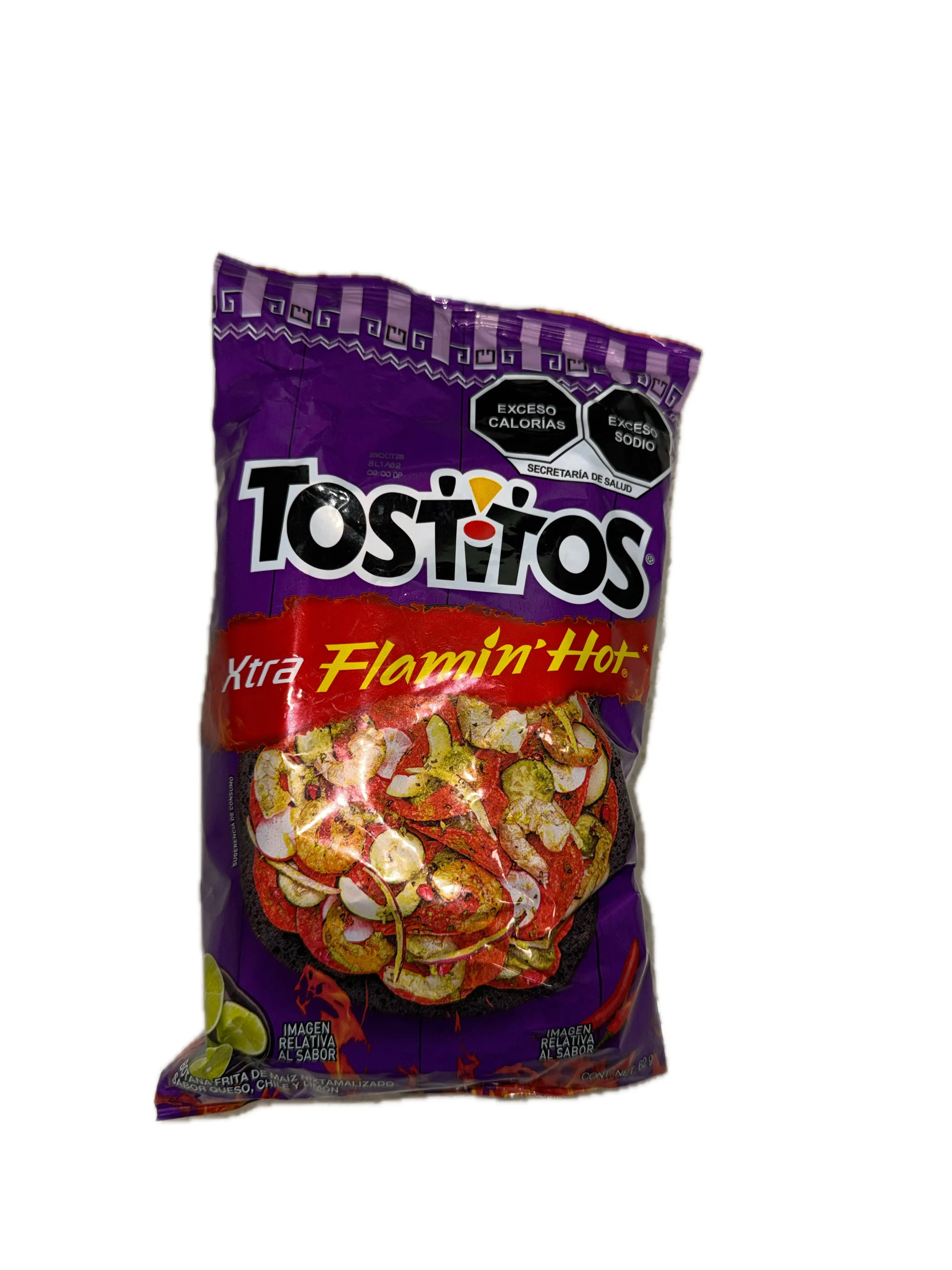 Tostitos Xtra Flamin' Hot (Small Bag) Extra Spicy Cheese Flavored Corn Chips with Chili & Lime - 2.1 oz (62 g)