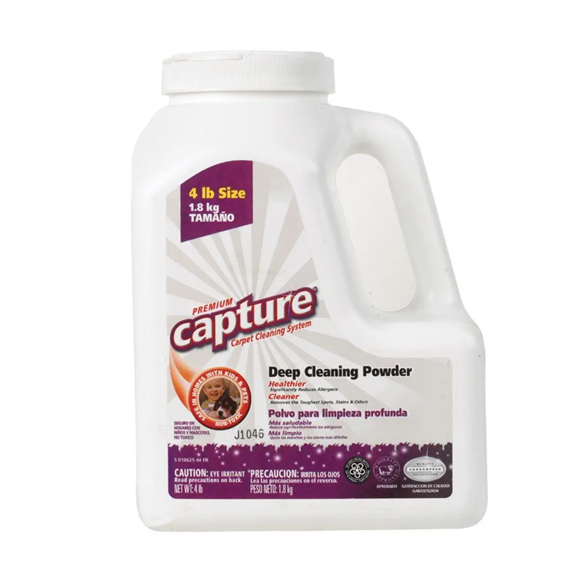 Capture Premium Carpet Cleaner Powder - 4.9 lbs Concentrated Household Cleaner Container, Home Supplies for Area Rug Cleaning, No Harsh Chemicals