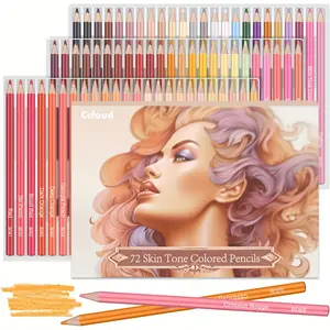 72 Portrait Colored Pencils Portrait Set Oil Based Pre-sharpened Drawing Pencils For Adult Artist Coloring Book Drawing Sketching Art Project, With Light Fast Ratings