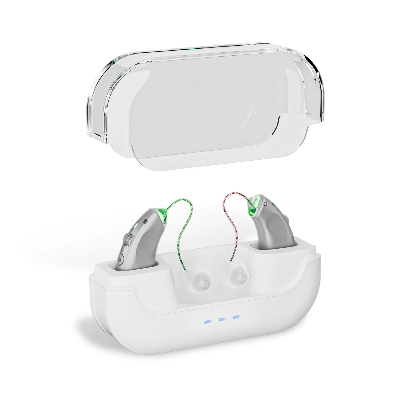 Rechargeable OTC Behind-the-Ear Hearing Aids | Noise-Cancelling, Lightweight, Sound Enhancement, 144-Hour Standby Time, 1-Button Operation, All-Day Comfortable Wear