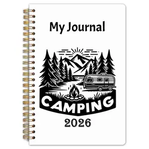 1 Spiral notebook for camping diaries, 5.5x8.3 inches, high-quality lined pages, durable binding, RV outdoor adventure log, travel diary, gift for outdoor adventure enthusiasts