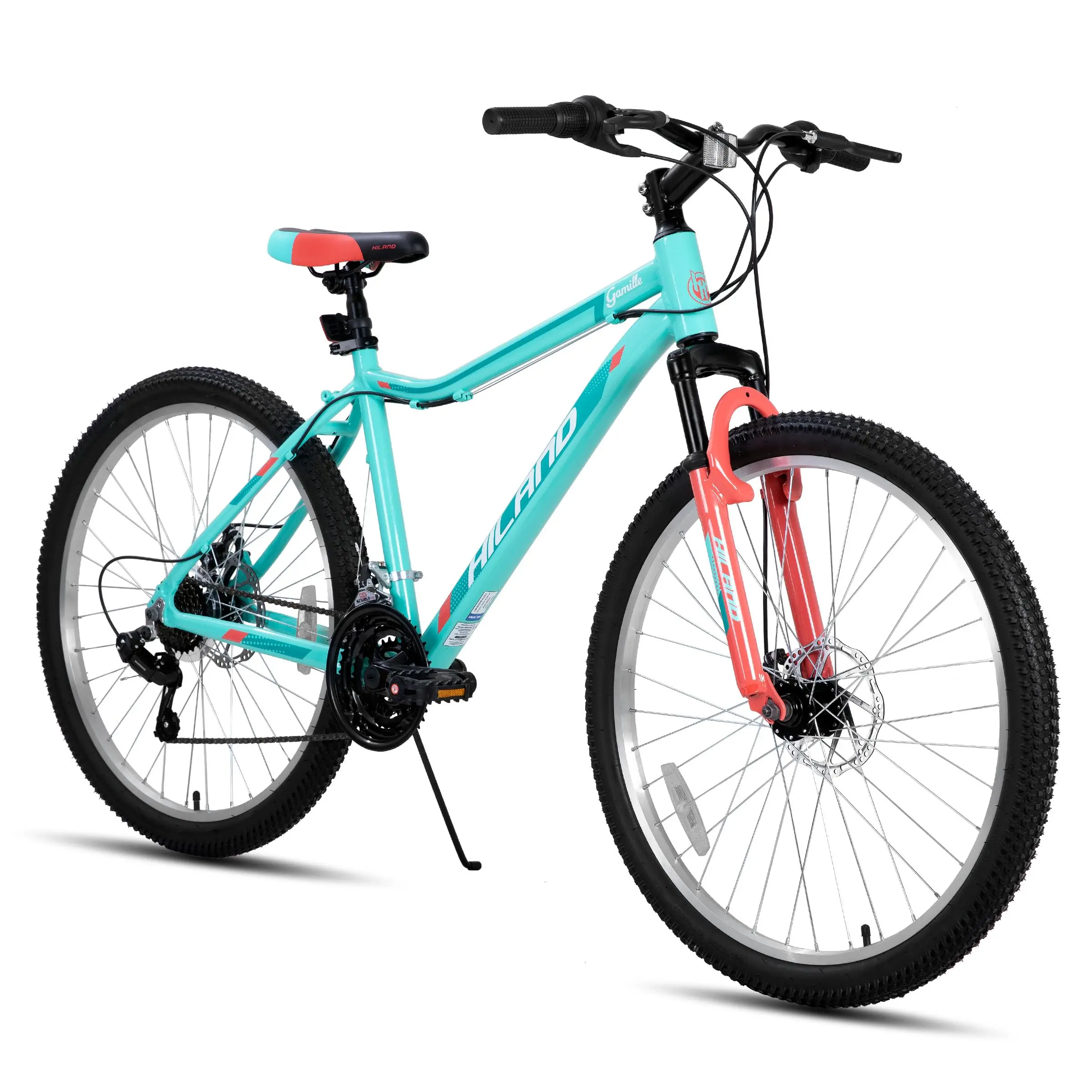 Joystar 26-Inch Adult Mountain Bike, Lightweight Aluminum Step-Through Frame, 21-Speed Shifter, Suspension Fork & Mechanical Disc Brakes