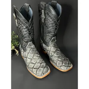 Men’s Rustic Grey printed western cowboy boots