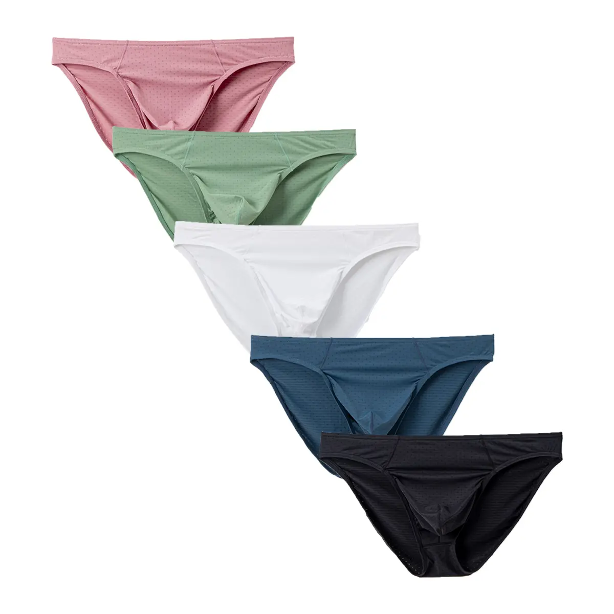 Men's Mesh Elastic Briefs, Comfortable and Breathable, Low-Rise, 5-Pack, Multiple Sizes
