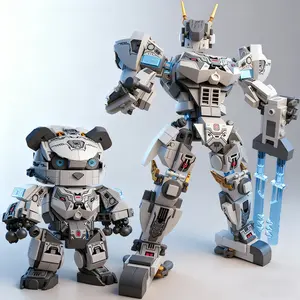 Superhero Liu Bei Mech Set, Building Blocks Set, Creative Transforming Robot Toy, Perfect Gift for Boys Aged 6+, Ideal for Halloween Christmas Birthdays