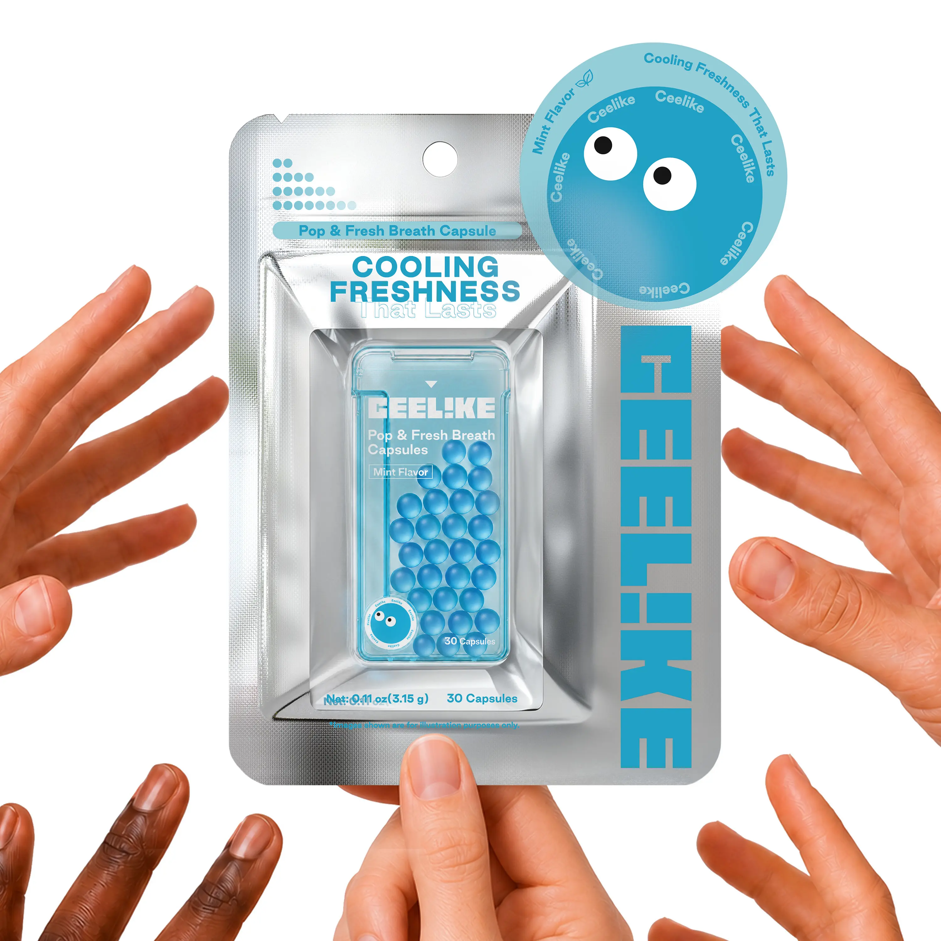 CEELIKE Pop Breath Freshener Capsules, Portable Non-Medical Oral Care Capsules for Adults, Daily Use Freshness Solution