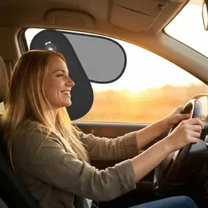WANPOOL Rotatable Car Side Window Sun Shade – 2-in-1 Adjustable Dual Layer Visor (Opaque Silver & Dark Tint) – Static Cling Sun Blocker for Driver Glare, UV Protection & Heat Reduction outdoorfun