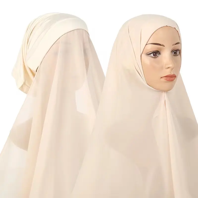 Chiffon Hijab with Under Cap, Muslim Fashion Hijab Available in 5 Colors