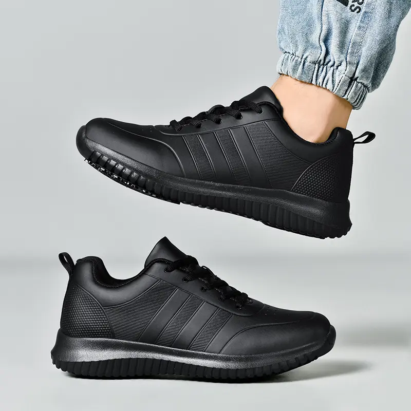 Men’s slip-resistant work boots, oil-resistant food service shoes, comfortable restaurant/hospital chef shoes