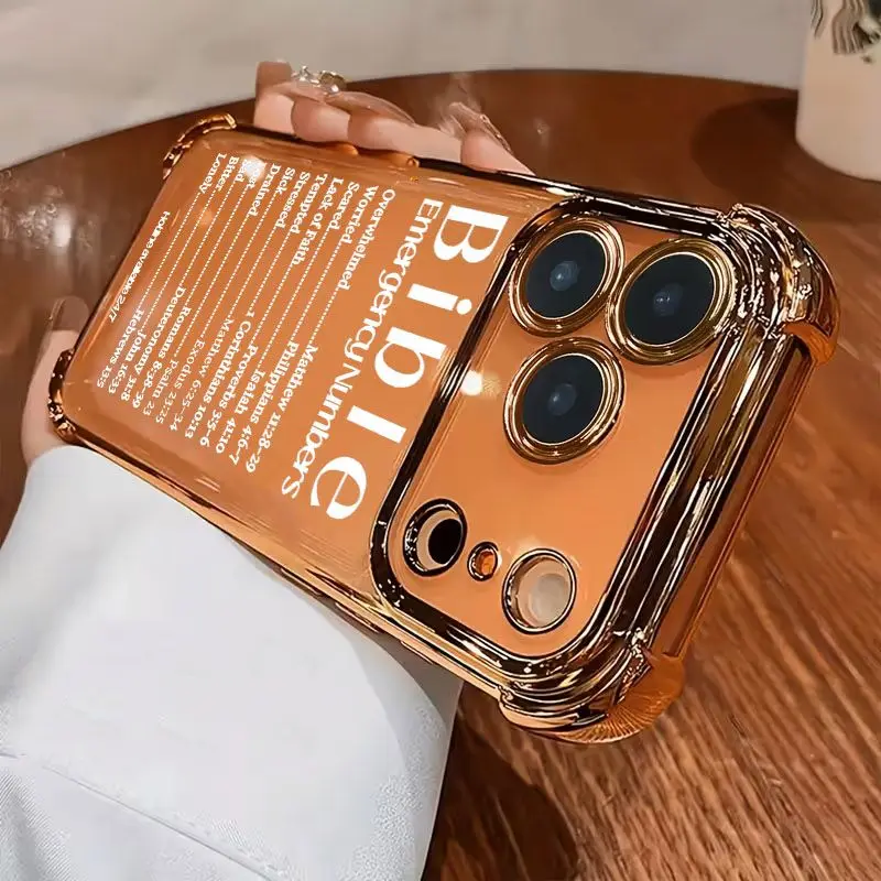 New electroplated transparent TPU airbag phone case, creative pattern design, a gift for friends and loved ones, suitable for iPhone 17/16/15/14/13/12/11/X/XS/XSMAX, a holiday gift for friends, family, and yourself., Cover, Accessories, Smartphone, Cellph