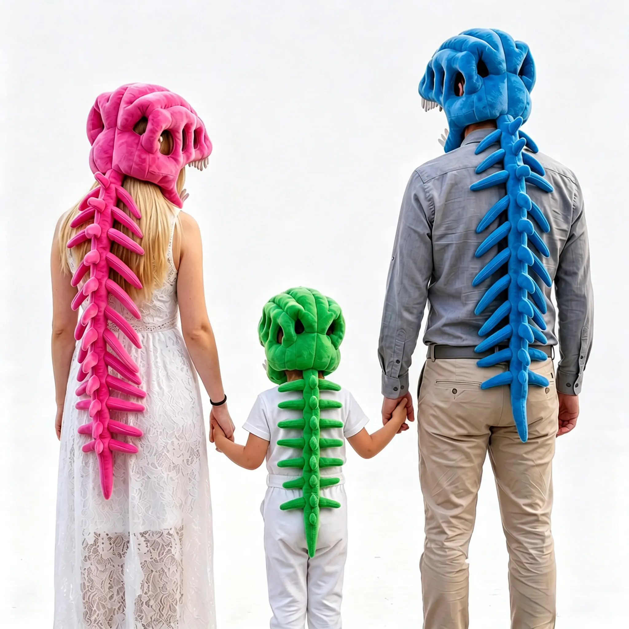 Dinosaur Skeleton Hat, Dinosaur Plush Cosplay Headgear Costume-Halloween Decorations and Party Fun Dinosaur Skeleton Plush Wearable Pilow-Fun Role-Playing