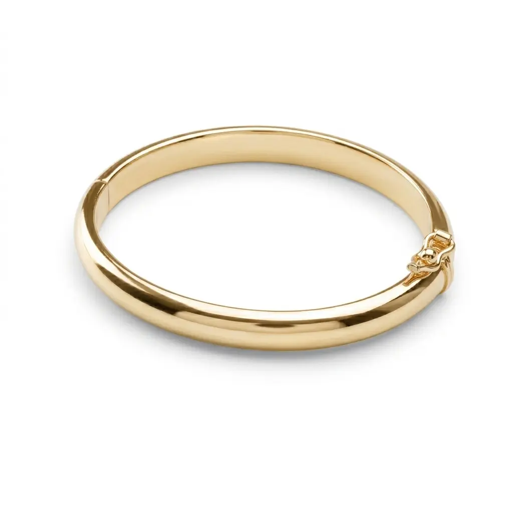 14K Gold-Plated Classic Bangle Bracelet for Babies, Kids and Women