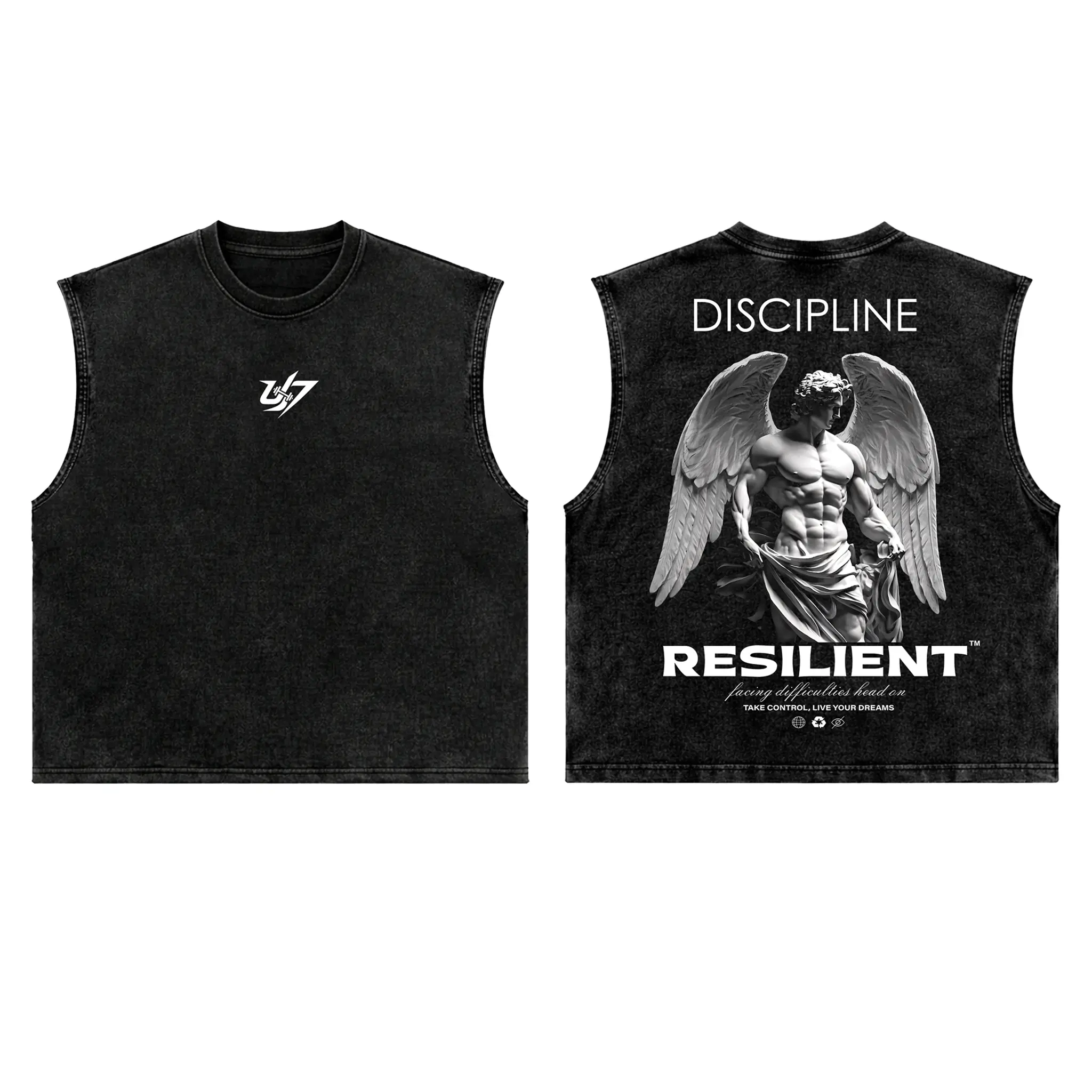 Discipline Aesthetics, Resilient Facing difficulties head-on And Take Control, Live Your Dreams Gym Tank, Workout Tank, Men's Sport Outfit, Gym Men's Top, Training Tank, Gym Apparel, Gym Workout Men
