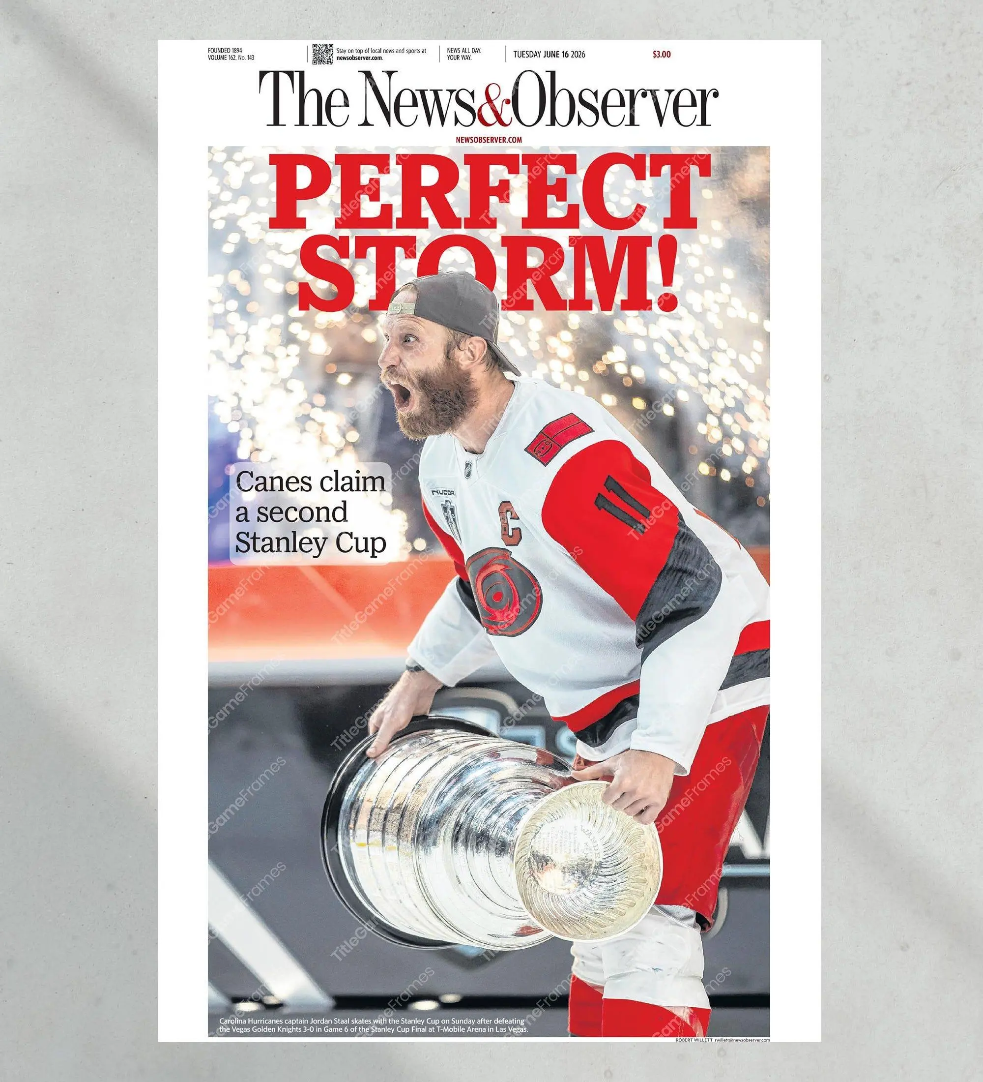2026 Carolina Hurricanes “Perfect Storm!” Stanley Cup Champions Unframed Poster