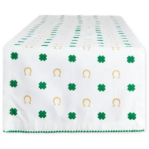 Design Imports 14" x 72" Clover & Horseshoe Print Table Runner