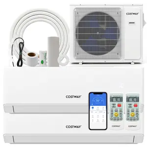 COSTWAY - 36000 BTU 2 Zone 23 SEER2 Mini Split Air Conditioner Wifi Enabled with Heat Pump-9K + 9K