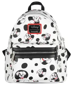 Loungefly Disney 101 Dalmatians Spots and Pups Lucky Penny Patch Allover Print Mini Backpack 11"