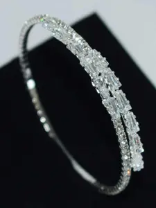Fashion Cubic Zirconia Decorated Bangle, Double Layered Bracelets, Multilayered Bangles, High Quality Bracelet, Fashion Jewelry for Party, Daily Clothing Decor, Jewelry for Birthday Gift, Fashion Jewelry Accessories