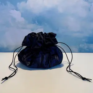 Dice Bag with 8 POCKETS Midnight Blue Crushed Velvet Large