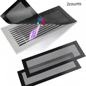 Magnetic Floor Vent Cover, 2 Counts Anti-insect Mesh Cover, Dustproof Floor Vent Cover for Home Living Room & Kitchen & Bathroom Wall Ceiling