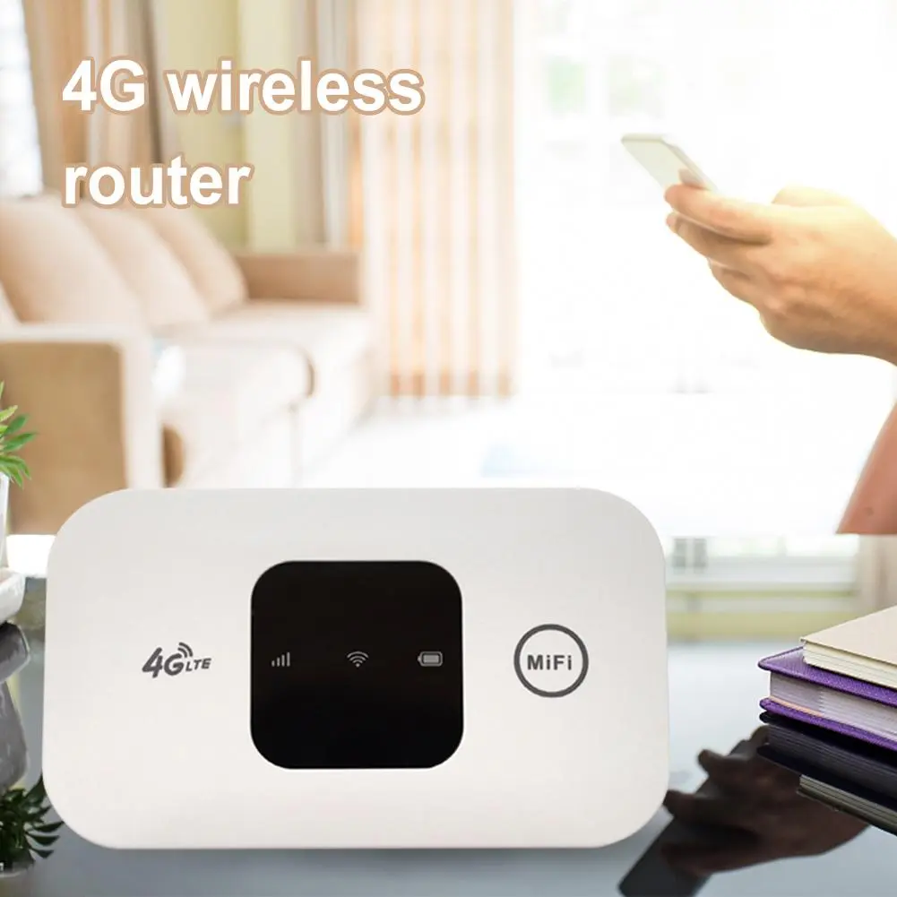 Compact Wireless 4G LTE Pocket WiFi Router - 150Mbps High-Speed, 2100mAh Long-Lasting Battery, SIM Card Slot, Cordless Angle-Adjustable Mobile Hotspot, DD-LTE/WCDMA Compatible, Universal Phones & Electronics Accessory, Includes Batteries, Data Cable