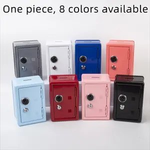 Mini Safe Coin Bank with Lock, Creative Password Iron Box, Key Storage Organizer, Change Holder, Includes 2 Keys, Cross-Border