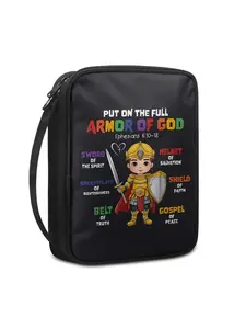 Printed Ephesians 6:10-18 Bible Cover, Portable Book Box, Church Bag with Handle and Zipper Pocket, Perfect Gift