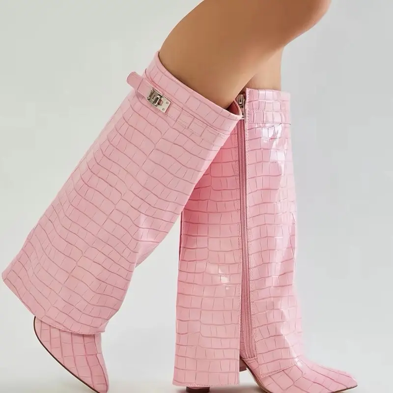 Women's Comfortable Medium-Heel Boots - Stylish Daily Wear Footwear, Versatile Women's Shoe