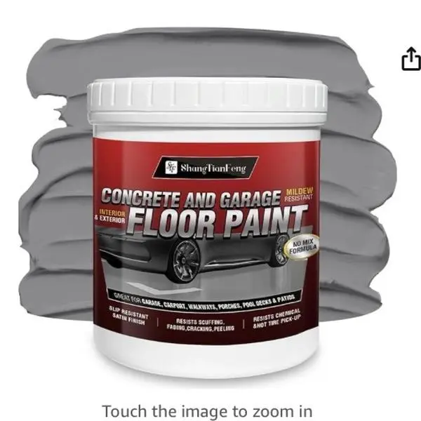 5 Gallon Professional Floor Paint (Slate Gray,800-1000 sq.ft) - Acrylic Concrete Coating for Garages & Basements | Single Component Formula | Scratch Resistant & Low VOC | Non-toxic |Dirt-proof |Ready-to-Use