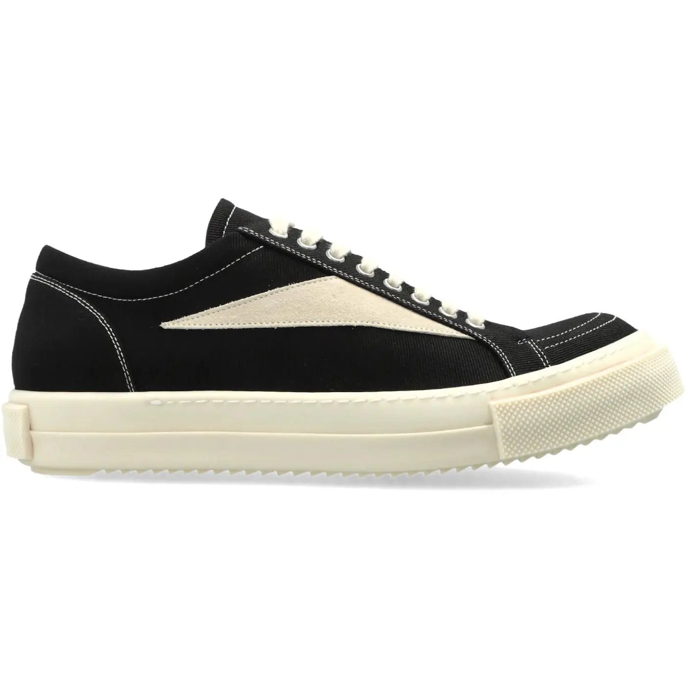 1124644 Rick Owens DRKSHDW Temple Vintage Low Sneaks Black Milk Denim