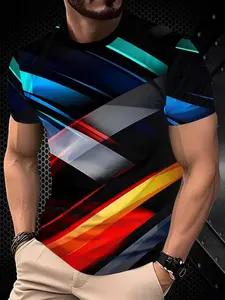Men's Polyester Fiber Functional T-Shirt, Quick-Dry Breathable Mesh, Sporty Commuter Multi-Scene Top, Short Sleeve Fitted Tee, Sportswear Top, Sports Clothing