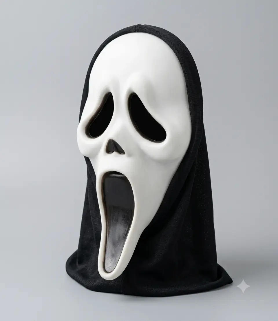Halloween Hooded Ghost Costume Mask Adult Full Face Party Cosplay Mask White