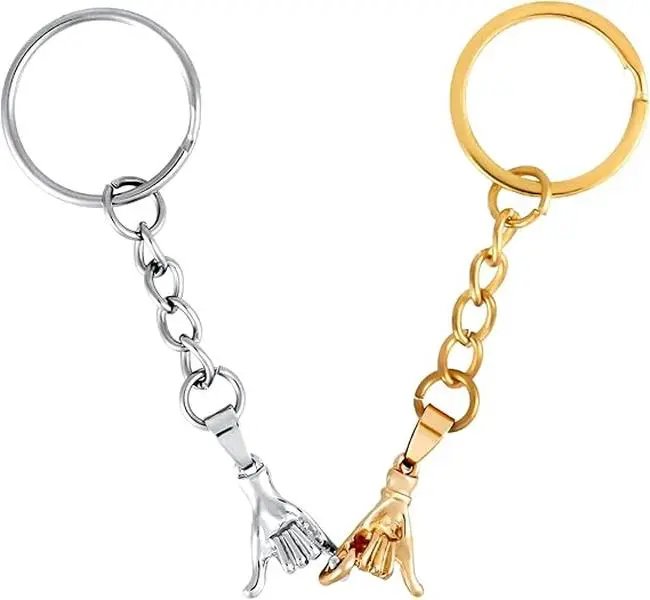 Wife  Matching Keychain, Cute Keychains Keyring Pendant Gift for Couples Boyfriend Girlfriend Him and Her Wife Husband Anniversary Valentine two hand