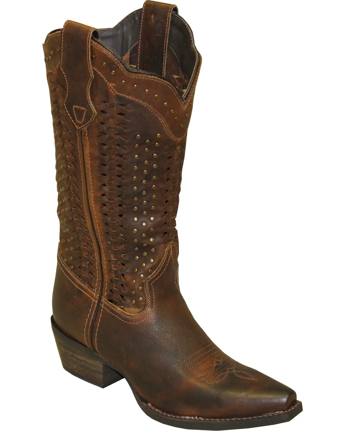 Abilene Women's Rawhide By Scalloped And Weaving Western Boot Snip Toe - 5143