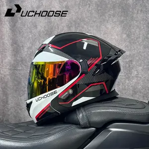 Motorcycle Helmet, Retro Motorcycle Helmet with Bluetooth-compatible, Full Face Helmet, Universal Helmet for Men & Women
