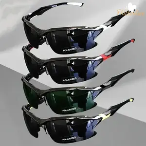 Hot 4 Pack Polarized Sports Sunglasses for Men & Women – Lightweight Rimless Sun Protection Shades – - Trendy Oversized Square & Cat Eye Styles for Running, Golf, Fishing, Driving, Outdoor Travel-