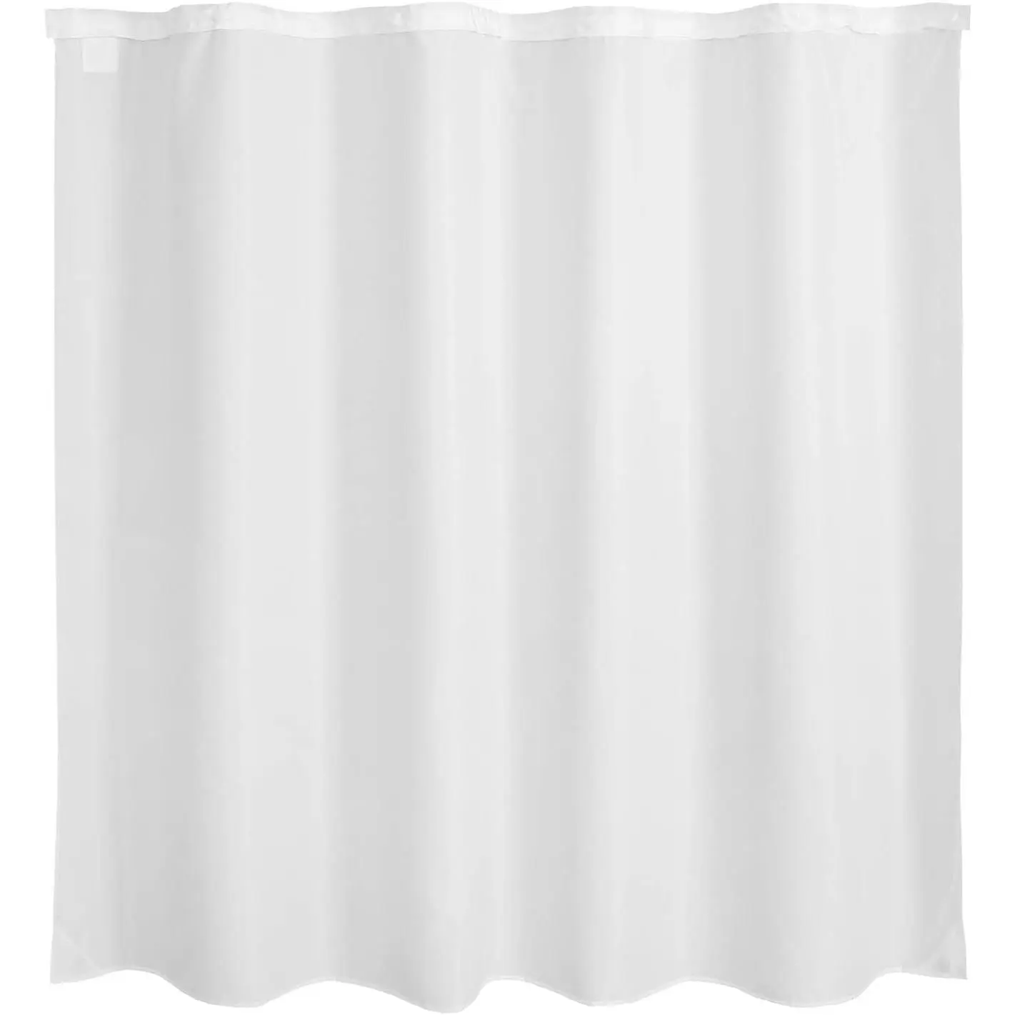 Hookless Shower Curtain Liner, 70x69in White Fabric Snap-In Replacement for Hotel-Style Showers, Removable, Machine Washable, Water-Repellent