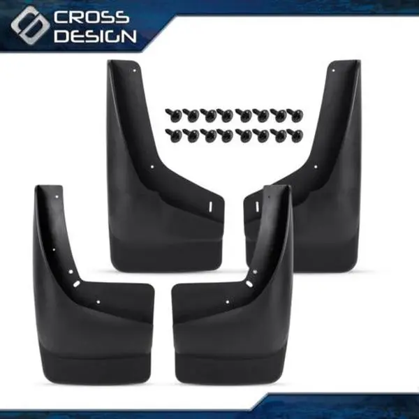 CROSSDESIGN 4PCS Durable Truck Mud Flaps Splash Guards, Automotive Car Exterior Accessories, Fit for Chevy Silverado Sierra 1999-2007 & Avalanche 2002-2006, With 4 Mounting Clamps, Assembly Required, Car Accessories